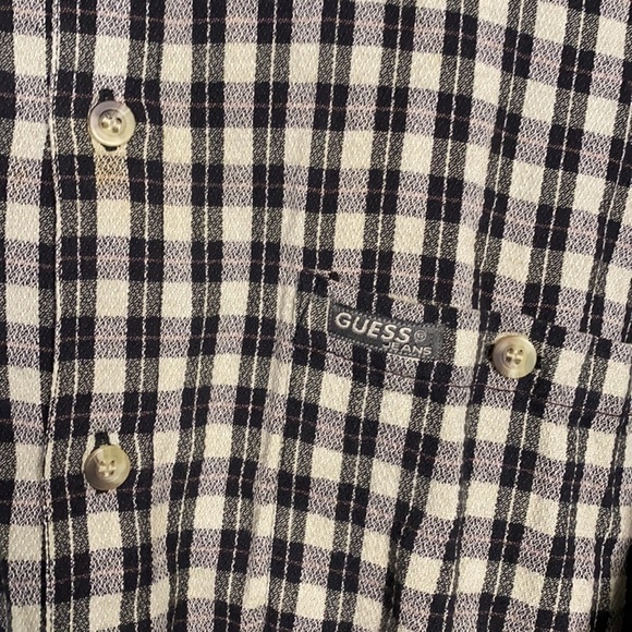 Men’s Guess Jeans Vintage 90s Plaid Button Down Shirt - Picture 2 of 5